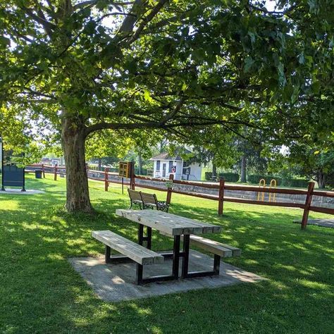 Perfect Picnic Spots Around Rochester https://daytrippingroc.com/picnic I’ve spend many a summer lunchtime here at this table at Lock 32 State Canal Park in Pittsford. Not only a fabulous picnic table in the shade but a great spot to watch the canal boats lock through. Outdoor Picnic Area, West Ashby, Glamping Kitchen, Until Friday Night, Picnic Place, Picnic Benches, Picnic Park, Pub Garden, Canandaigua Lake