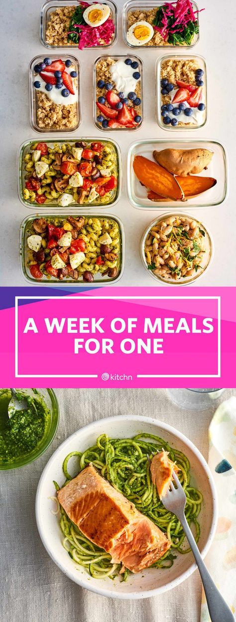 Meals For One Person, A Week Of Meals, Week Of Meals, Husband Lunch, Meal Prep Plan, One Person Meals, Meal Prep Plans, Dinner For One, Healthy Meals For One