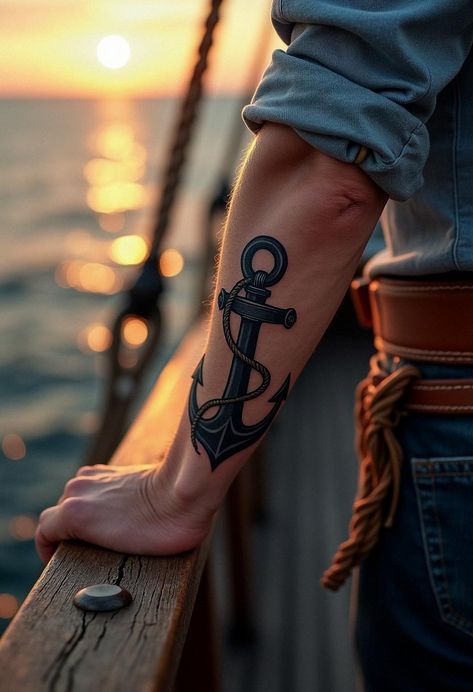 anchor tattoos Couples Anchor Tattoo Ideas, Jesus Anchor Tattoo, Nautical Skull Tattoo, Nautical Tattoo For Women, American Traditional Anchor, Asian Tattoos Men, Anchor Tattoo For Men, Anchor Tattoos For Women, Us Navy Tattoos