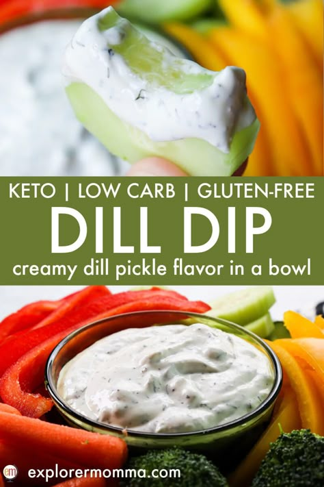 Keto Dill Dip, Low Calorie Dill Dip, Keto Friendly Dip Recipes, Low Carb Dip Recipes, Healthy Dill Dip, Keto Friendly Appetizers For Party Easy, Healthy Dill Pickle Dip, Dill Dip For Veggies, Low Carb Veggie Dip