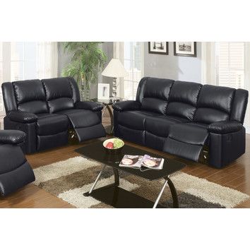 Poundex Poundex Bobkona 2 Piece Recliner Loveseat and Sofa Set - Dave would love this!! Spacious Sofa, Contemporary Sectional, Reclining Furniture, Sofa Frame, Living Room Set, Luxury Sofa, Loveseat Sofa, Reclining Sofa, Upholstered Sofa