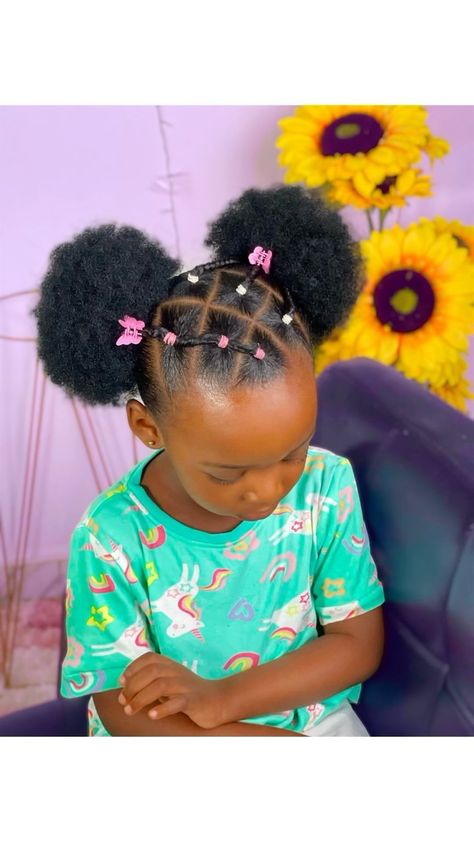 Paris Aminu | kids hairstyles | Afro ponytail hairstyle for baby girls #kidshairstyles Music by @faveszn . . #parisandmum | Instagram Natural Kids Hairstyles Black, Girl Ponytail Hairstyles Kids Black, Afrobaby Hair Styles, Condros Hairstyles, Toddlers Hairstyles Girl Black, Little Black Girls Ponytail Hairstyles For Kids Natural, Hair Styles For Kids Black Natural, Hairstyle For Kids Girl, Hairstyle For Baby Girl