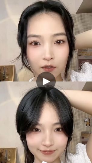 How To Fix Curtain Bangs, Chinese Makeup, Curtain Bangs, Eyeshadow Tutorial, Lucky Girl, J Fashion, Chinese Style, Bangs, Korean Fashion