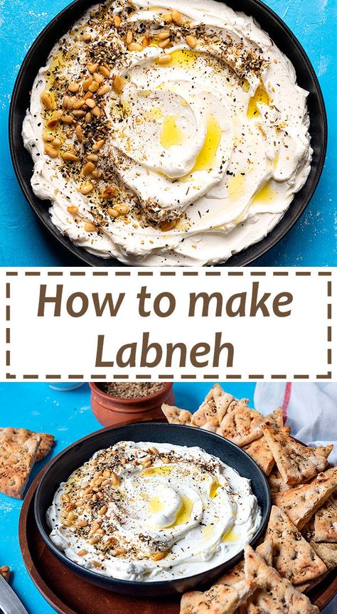 Labneh Cheese, Labneh Dip, Tea Party Sandwiches Recipes, Labneh Recipe, Yogurt Cheese, The Mediterranean Dish, Lebanese Recipes, Mediterranean Dishes, Mediterranean Diet Recipes