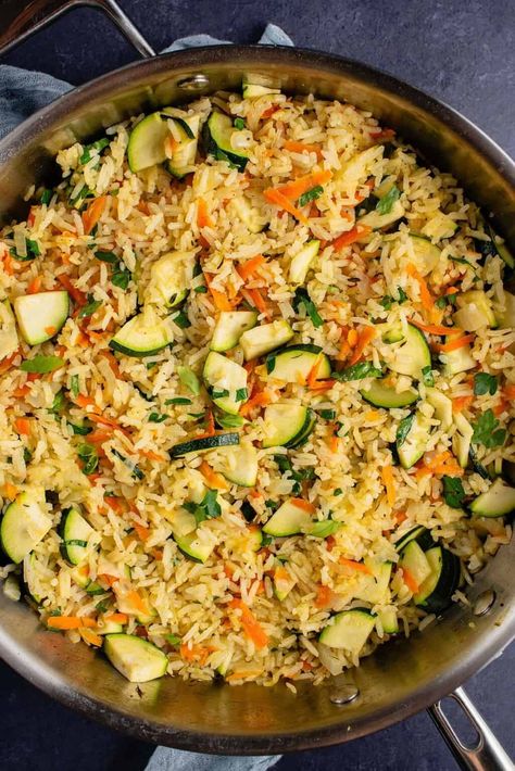 Easy Vegetable Rice Pilaf (30-Minute Recipe!) - Sweet Simple Vegan Rice Side Dish For Fish, Vegetable Rice Pilaf, Gluten Free Bowl, Side Dishes For Fish, Rice Pilaf Recipe, Pilaf Recipes, Healthy Side Dish, Easy Vegetable, Rice Side Dishes