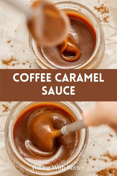 Delicious Coffee Caramel Sauce, where the deep notes of coffee meet the sweetness of caramel. Starbucks Dark Caramel Sauce, Caramel Sauce For Coffee, Coffee Curd, Coffee Sauce Recipe, Coffee Caramel Sauce, Thick Caramel Sauce, Creme Caramel Recipe, Candy City, Dip For Apples