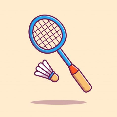 Badminton racket with shuttlecock icon i... | Premium Vector #Freepik #vector #design #sport #character #cartoon Badminton Aesthetic Drawing, Badminton Racket Drawing, Badminton Drawing, Shuttle Badminton, Badminton Doubles, Badminton Aesthetic, Badminton Art, Badminton Logo, Badminton Championship