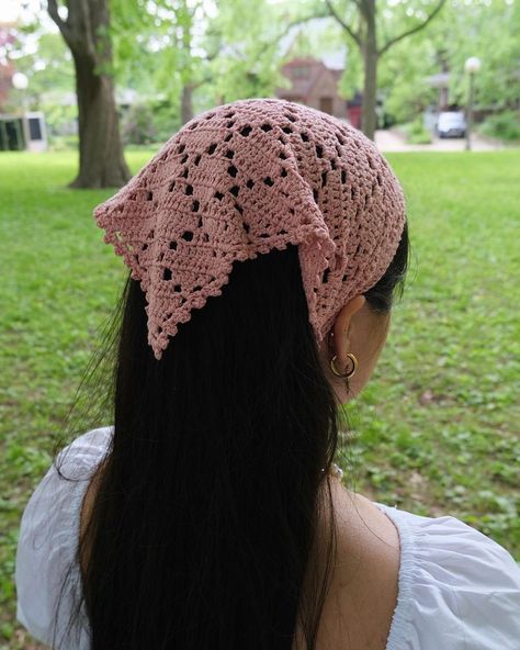 Modern Crochet | Andrea | The Yolanda Head Scarf has been a staple of my spring wardrobe and a staple of bad hair days 😅 This design definitely fueled my love of… | Instagram Crochet Head Scarf Pattern Free, Crochet Head Scarf Pattern, Knitted Head Scarf, Head Scarf Pattern, Head Scarf Crochet, Scarf Pictures, Crochet Bandana Pattern, Crochet Headscarf, Crochet Head Scarf