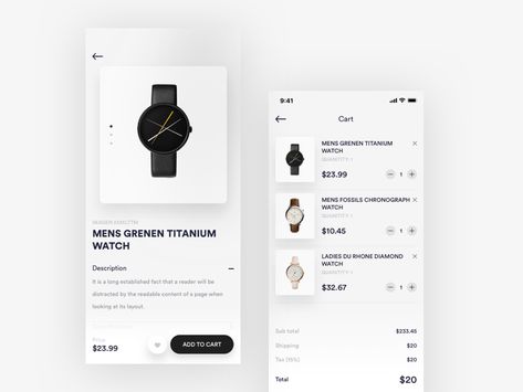 Cart Design Website, Add To Cart Design, Product Detail Page Design, Cart Page Design, Ux Kits, Website Layouts, Mobile Cart, Cart Design, Card Ui