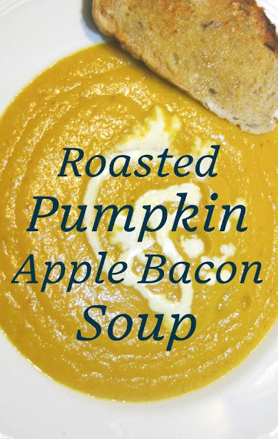 Food Lust People Love: Roasted Pumpkin Apple Bacon Soup. Nothing beats roasted pumpkin soup on a chilly fall day. Add some bacon, ginger and green apple for a warm, bright bowl of goodness your whole family will love. Pumpkin Roasted Apple Bacon Soup, Pumpkin Apple Soup With Bacon, Pumpkin Apple Bacon Soup Recipe, Pumpkin Apple Bacon Soup, Pumpkin Apple Soup, Pumpkin Foods, Roasted Pumpkin Soup, Roast Pumpkin Soup, Apple Soup