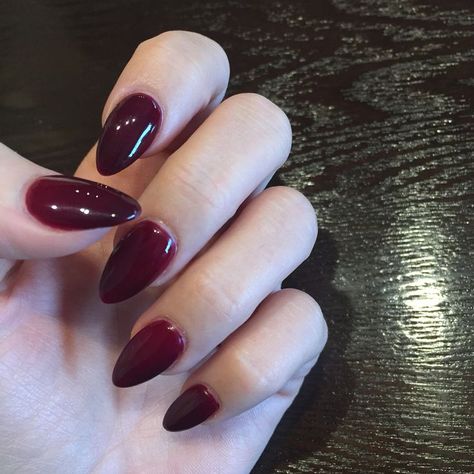 Dark Nail Color Ideas, Merlot Nails, Forearm Sleeve Tattoo, Oxblood Nails, Zelda Spellman, 헬로키티 배경화면, Dark Nail, Unghie Sfumate, Dark Red Nails