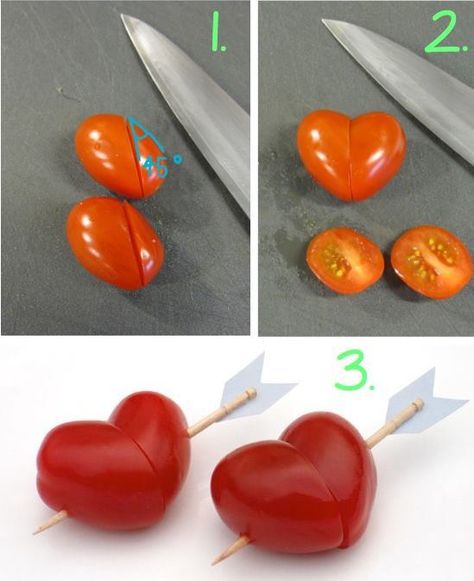 Tomato Hearts, Decorações Com Comidas, Cute Diy Projects, Charcuterie Inspiration, Party Food Platters, Valentines Day Food, Charcuterie Recipes, Easy Food Art, Dandelion Recipes