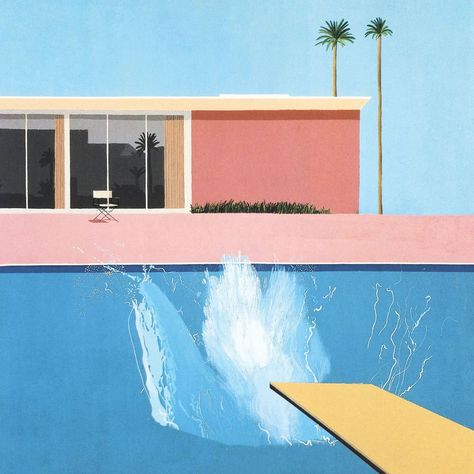 A Bigger Splash, film on David Hockney at Coral Gables Art ... A Bigger Splash, David Hockney Art, Ombres Portées, Pop Art Movement, Gallery Frames, Georges Seurat, Edward Hopper, Miami Art, David Hockney