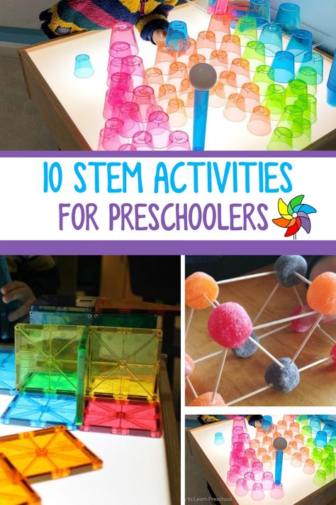 Are you looking for more ways to add STEM activities into your preschool classroom? In this post, I am sharing 10 must-try STEM challenges for preschoolers. These hands-on activities foster students' creativity and curiosity. Students get to create and experiment. They get to become engineers and learn about the scientific process. You can use these preschool activities all year long. Stem Activities For Preschoolers, Storybook Village, Preschool Steam, Toddler Stem, Stem Activities Preschool, Stem Club, Kindergarten Stem, Summer Stem, Learning Crafts