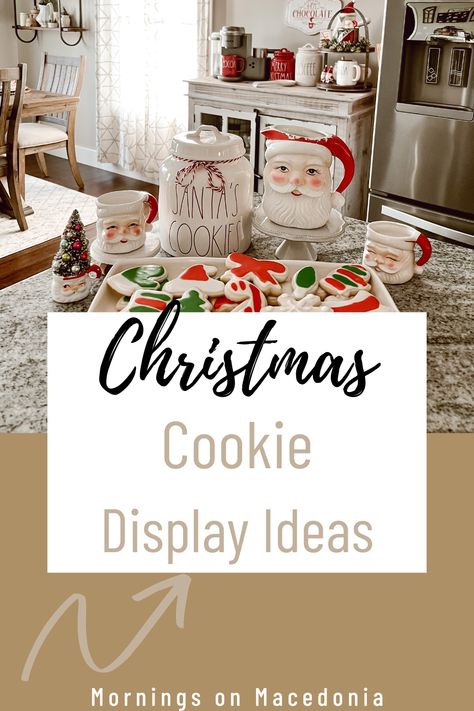 Charity from Mornings on Macedonia blog sharing my Christmas cookie display ideas. Whether you're hosting a holiday party, or just want a special display of treats for your family, I've got your covered! Tap the link to see all of my Christmas cookie ideas and inspiration! And be sure to follow me for more ideas just like this! Hosting A Christmas Cookie Decorating Party, Christmas Cookies Display, Cookie Exchange Display Ideas, Christmas Cookie Display Ideas, Cookie Presentation Ideas, Christmas Cookie Display, Cookie Display Ideas, Cookie Displays, Flooded Cookies