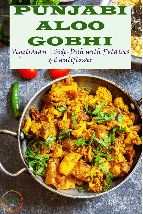 INSTANT POT ALOO GOBI MASALA (Punjabi Style) This Vegan Instant Pot Aloo Gobi Masala is my favorite lunch recipe that is easy to make and totally irresistible. This is a stir-fry of potatoes (aloo) and cauliflower (gobi) in onion-tomato masala along with Indian spices (red chili powder, coriander powder, cumin seeds, and garam masala powder). Gobi Masala, Gobi Recipe, Gobi Recipes, Garam Masala Powder, Indian Flatbread, Indian Masala, Popular Side Dishes, Aloo Gobi, Cooking Tomatoes