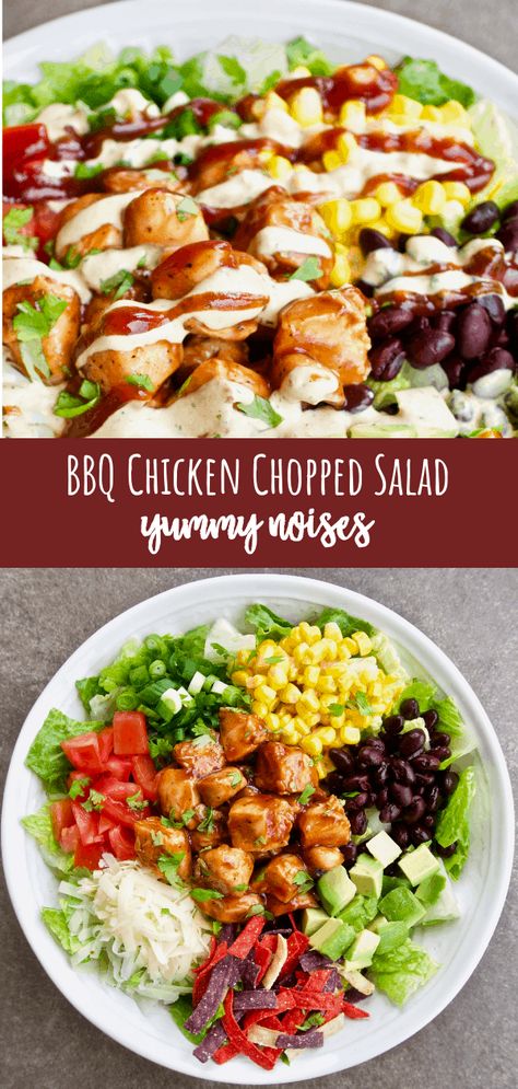 Bbq Chicken Chopped Salad, Chicken Black Beans Corn, Salad Combinations, Chicken Black Beans, Southwest Chicken Salad, Southwest Salad, Bbq Salads, Chipotle Ranch, Black Beans Corn