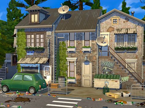 Sims 4 Rags To Riches House, Sims Rental Ideas, Sims 4 Apartment Lot, Sims 4 Cc Townhouse, Sims 4 Townhouse Floor Plans, Sims 4 Rental Lots, Sims 4 For Rent Builds, Sims 4 For Rent, Townhouse Sims 4