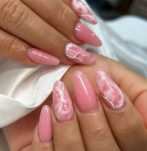 Posted by Zoe Scott: Hey nail lovers, today we're tackling the Pink Marble Nails trend that's all the rage right now. Trust me, this isn't just a look; it's a vibe—sophist... Pale Pink Marble Nails, Pink Nail Marble, Pink Water Marble Nails, Marbal Art Nail Pink, Marbled Nail Designs, Nails Marble Pink, Almond Nails Marble, Marble Art Nails, Pink And White Marble Nails