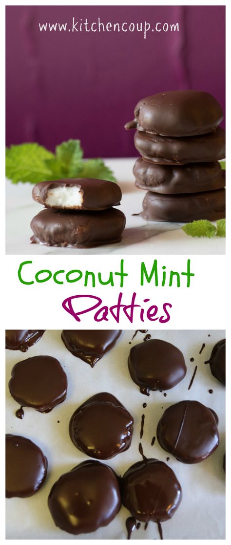 Mint Patties Recipe, Coconut Patties, Mint Patties, Mint Desserts, Cream Candy, Patties Recipe, Mint Cookies, Coconut Cookies, Bake Desserts