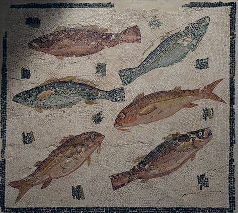 Mosaic panel depicting fish, from the House of the Severi … | Flickr Ancient Roman Food, Pompeii And Herculaneum, Roman Mosaic, Mosaic Kit, Modern Mosaics, Roman History, Roman Art, Carthage, Grand Palais