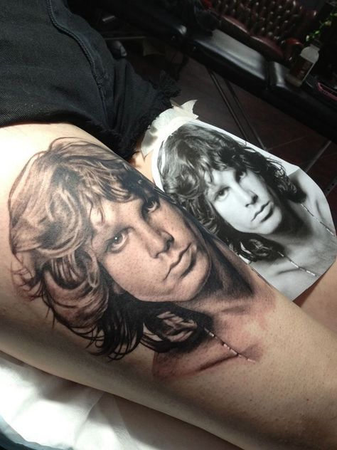 Geometric Art Tattoo, Rock Tattoo, Tattoo Portfolio, Best Portraits, Jim Morrison, Love Tattoos, Tattoo You, Tattoo Styles, Beautiful Tattoos