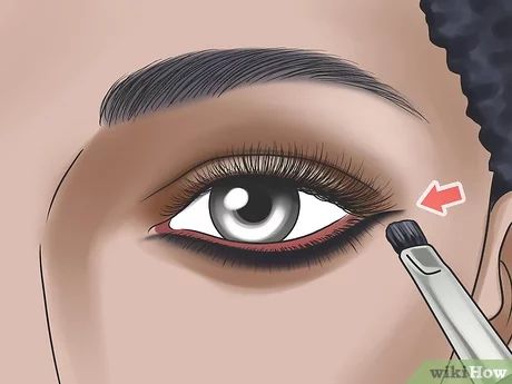 How to Do Reverse Eyeliner: 10 Steps (with Pictures) - wikiHow Waterline Eyeliner Looks Brown Eyes, Reverse Eyeliner Tutorial, Reverse Eyeliner Hooded Eyes, Eyeshadow As Eyeliner How To Apply, How To Do Cat Eyeliner, Reverse Eyeliner Make Up, Lower Lid Eyeliner, Reverse Cat Eye Eyeliner, Under Eye Eyeliner