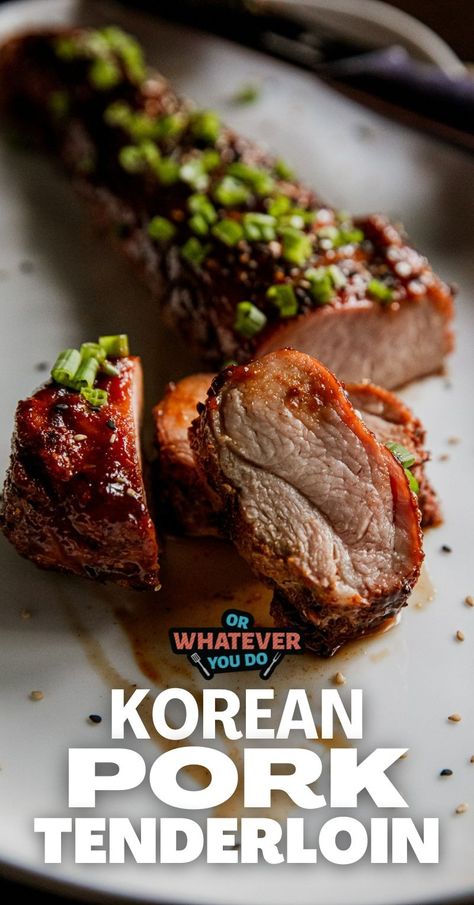 Gochujang Pork Tenderloin, Korean Pork Loin, Chinese Pork Tenderloin Recipes, Korean Pork Tenderloin, Barbecue Pork Loin, Paleo Pork Tenderloin, Pork Loin Recipes Oven, Asian Pork Tenderloin, Grilled Pork Tenderloin Recipes