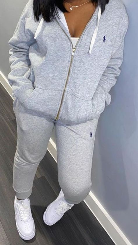 Girly Track Suit, Cortiez Tracksuit Girl, Polo Sweatsuit Women Outfit, Outfit Ideas Tracksuit, Ralph Lauren Tracksuit Women, Polo Tracksuit Women, Cute Tracksuits, Track Suits Women Style, Baddie School Outfits