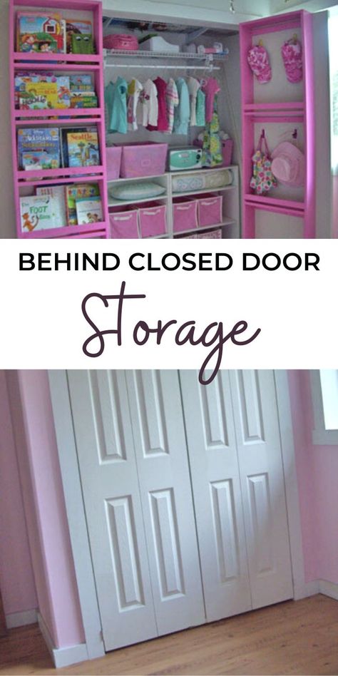 Closet Door Storage, Bifold Door Hardware, Kids Closets, Door Alternatives, Folding Closet Doors, French Closet Doors, Diy Kids Furniture, Small Bedroom Storage, Bifold Closet Doors