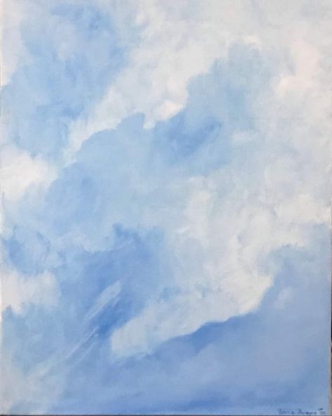 Obsession with blue skies and clouds keeps your eyes gazing up above  Title : Sky High  Size : 18x24 inches             Gallery Wrapped stretched             canvas  Medium : Acrylic  Year : 2022 Artist : Toni A. Pereyra  Available  #art #artistoninstagram #originalart #artforsale #artgallery #artcollector #artforyourhome #artforsale #TonisArtworks💖 #TonisArworksGallery #weshipworldwide #dmtopurchase This is an Original handpainted Artwork using high quality Acrylic paints and great quality var Dreamy Sky Painting, Blue Sky Painting, Both Sides Now, Evermore Era, Dreamy Clouds, Painted Sky, Dream Dream, Sky Painting, Cloud Painting