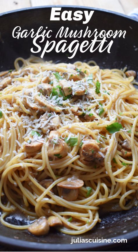 Easy Garlic Mushroom Spaghetti Spaghetti Mushroom Recipe, Spaghetti And Mushrooms, Mushroom Garlic Pasta, Spaghetti Recipes Mushrooms, Mushroom Garlic Spaghetti, Fast And Easy Mushroom Garlic Spaghetti, Mushroom And Garlic Spaghetti, Trumpet Mushrooms Recipe, Simple Mushroom Pasta