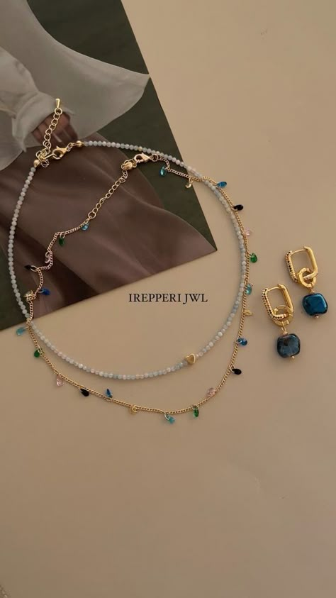 Diy Chain Jewelry Ideas, Bead Accessories Ideas, Handmade Jewelry Ideas Necklace, Jewelry Accessories Aesthetic, خواتم خطوبة, Preppy Jewelry, Pretty Jewelry Necklaces, Handmade Jewelry Tutorials, Jewelry Accessories Ideas