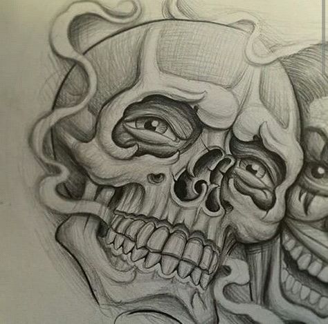 Chicano Arte Prison Art Drawings Sketches, Prison Drawings, Skull Art Tattoo, Skull Sketch, Prison Art, Cholo Art, Lowrider Art, Chicano Art Tattoos, Skull Art Drawing