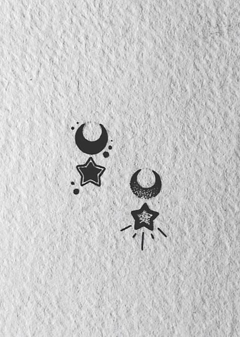 Moon Matching Tattoo, Matching Friend Tattoos, Sailor Moon Tattoo, Matching Tattoo, Best Friend Tattoos, Friend Tattoos, Star Tattoos, Matching Tattoos, Zentangle Patterns