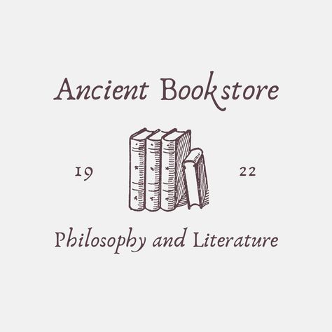 Vintage Book Logo Template Logos Bookstore, Book Bookshelf, Vintage Bookstore, Literary Classics, Library Logo, Reading Stations, Vintage Bookshelf, Reading Club, Old Library