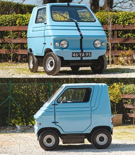 The Elcar was a tiny electric car box thing made by famous Italian designer Zagato. Car Box, Rare Cars, Garage Bike, Custom Trailers, Electric Truck, Tiny Cars, Lego Cars, City Car, Hybrid Car