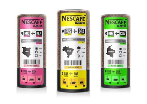 Nescafe Travel (Concept) on Packaging of the World - Creative Package Design Gallery Nescafe Design, Turkish Coffee Packaging Design, Coffee Packet Design, Instant Coffee Packaging Design, Drip Bag Coffee Package Design, Modern Packaging Design, Coffee Line, Coffee Infographic, Modern Packaging