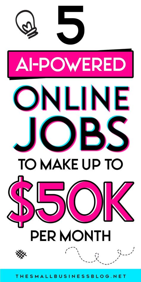 5 AI-powered online jobs to make up to $50K per month, featuring side hustle ideas and quick earning methods. 50k Per Month, Quick Money Online, Side Hustle Ideas At Home, Small Business Blog, Career Vision Board, Sales Promotion, Side Hustle Ideas, Quick Money, Income Ideas