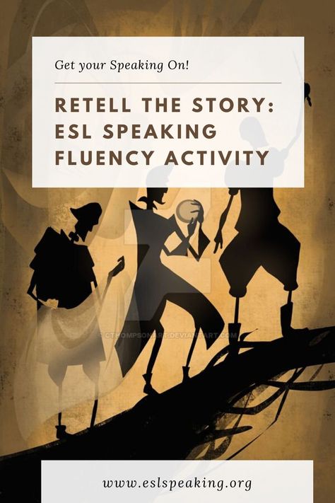 Retell the story is a challenging ESL speaking activity that helps students work on their fluency. Try it out with your students in your English classes today and have some fun getting your students to speak more quickly in English.  #speaking #englishspeaking #eslspeaking #story #storytelling #retellthestory #speakingenglish #conversation #eslactivity #eslactivities #esl #efl #tefl #elt #tesol #tesl #english #englishteacher #education #fluency #fluent #speakingfluency Speech Topics For Kids, Esl Vocabulary Games, Ell Strategies, Ell Resources, Speaking Activities Esl, Retelling Activities, Grammar Tenses, Efl Teaching, Speaking Activity