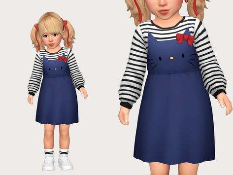 kiara dress | casteru on Patreon Kiara Dress, Toddler Cc Sims 4, Sims 4 Cc Patreon, Sims 4 Toddler Clothes, Cc Patreon, Sims 4 Cc Kids Clothing, Sims Packs, Sims 4 Children, Clothes Cc