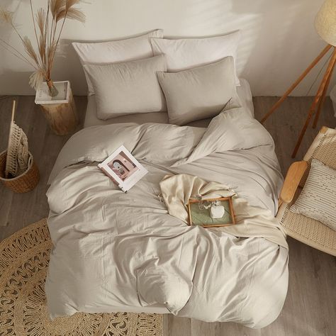 Washed Cotton Duvet Cover Set Cream Cotton Duvet Cover, White And Tan Duvet Cover, Soft Beige Duvet Cover Bedding, Mocha Duvet Cover, H&m Mocha Beige Duvet Cover, Soft Duvet Covers, Cotton Duvet Cover, Cotton Duvet, Duvet Cover Set