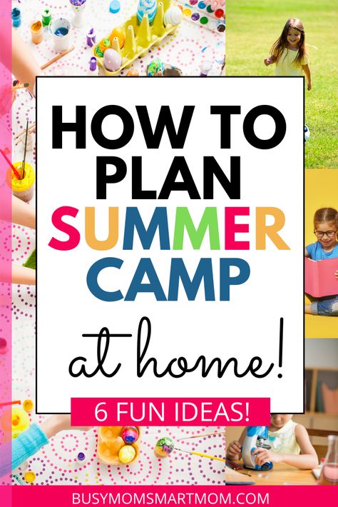 Summer fun with kids when you can't leave the house! If you had to change your summer camp plans this year, you can still have plenty of fun with your kids at home. Check out these simple and easy summer camp ideas you can do all summer long! #summercamp #kidhacks #activitiesforkids At Home Camp Ideas, Diy Summer Camp At Home, Kids Camp Ideas, Summer Camp At Home Ideas For Kids, Things To Do With Kids In Summer, Kids Summer Camp Ideas, Summer Ideas For The Kids, Summer Camp Activity Ideas, Summer Camp At Home Themes