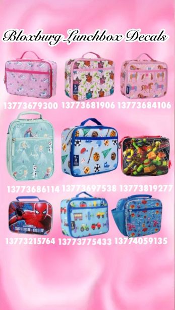 Bloxburg Lunch Box Codes, Bookbag Decals Bloxburg, Backpack Codes For Bloxburg, Backpack Decal Codes, Bloxburg Preschool, Baby Food Decals Bloxburg, Backpack Decals Bloxburg, Bloxburg Backpack Code, Decals For Bloxburg