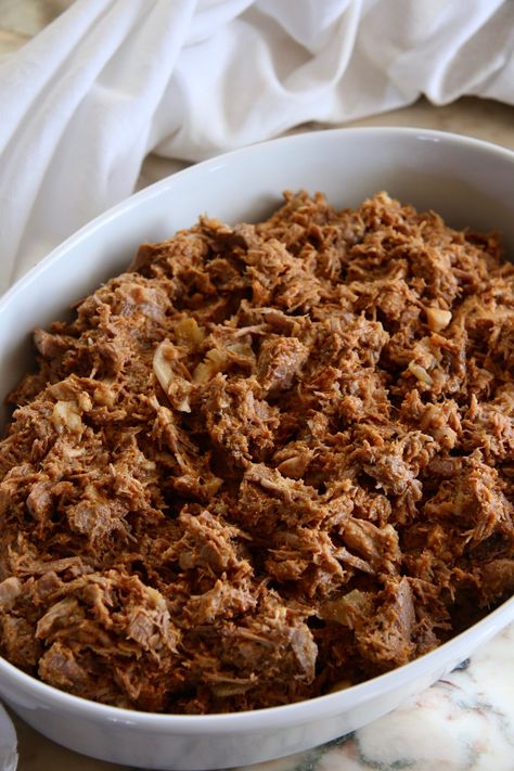 Odilias Pork Tamale Filling — Y Delicacies Pork Tamale Meat Recipe, Meat For Tamales Pork, Smoked Pork Tamales Recipe, Tex Mex Tamales, Tamale Pork Filling, Pork For Tamales Crock Pot, Tamale Meat Recipe Pork, Pork For Tamales, Pork Tamale Filling