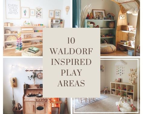 Nature Inspired Playroom, Waldorf Play Area, Waldorf Furniture, Waldorf Style Home, Waldorf At Home, Waldorf Home Decor, Waldorf Nursery Room, Waldorf Playroom Reggio Emilia, Waldorf Inspired Home