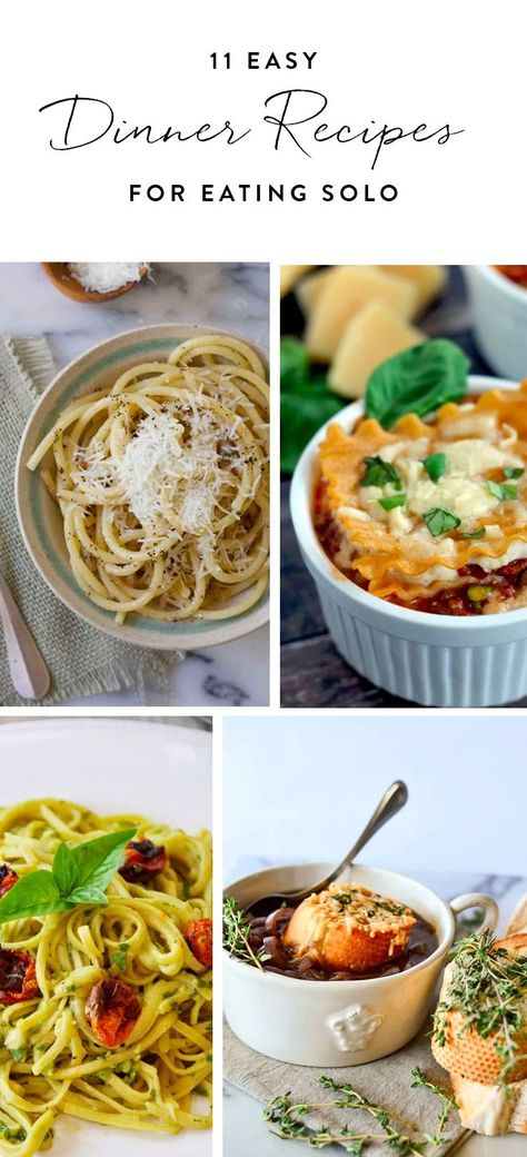 31 Easy Dinners for One That Are Too Delicious to Share Food For Single Person, Cooking For 1 Person Recipes, Easy Food Recipes For One Person, Meals For One Person Easy Healthy, Recipes For Single Person, Small Dinners For 2, Healthy Meals For Two People, Small Meals Ideas, 1 Person Meals Cooking For One Easy