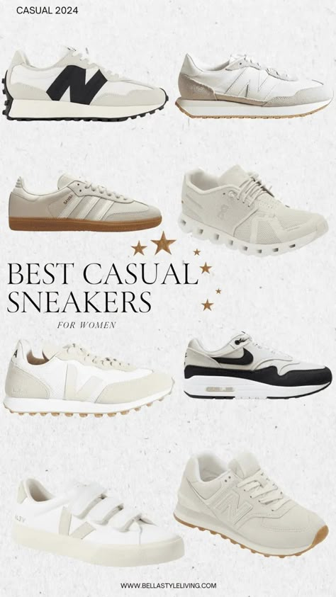 Top Trending Sneakers for Women to Wear in 2024 | Bella Style Living Popular Women Shoes, Trendy Women Sneaker, Spring Outfits 2024 With Sneakers, It Girl Shoes 2024, Cutest Sneakers Women, Women Footwear Casual, Womens Trainers 2024, Trendy Shoes 2024 Women, Sneakers Spring Summer 2024