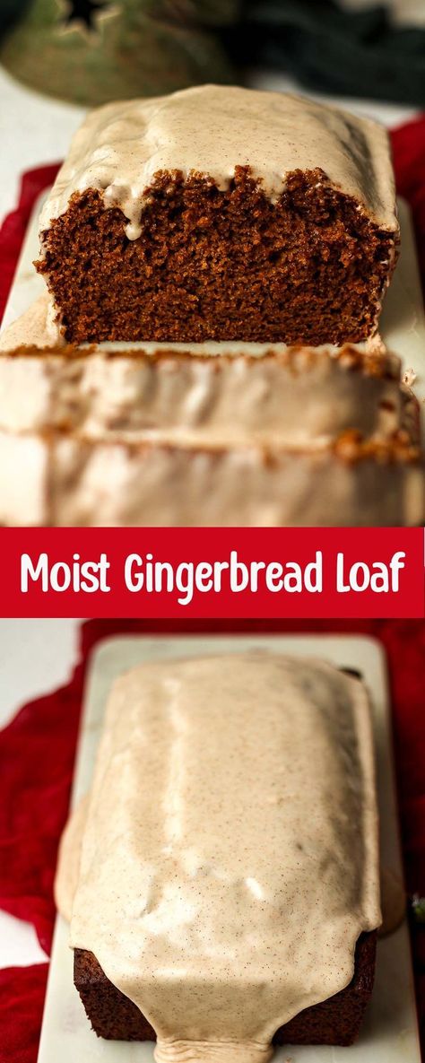 Gingerbread Loaf is a slightly sweet, tender bread with a deep molasses flavor and plenty of spices. This moist, easy-to-make quick bread is perfect for Christmas gatherings or as a special homemade gift for family and friends! Ginger Bread Loaf, Gingerbread Loaf Recipe, Moist Gingerbread, Ginger Loaf, Molasses Bread, Gingerbread Loaf, Spice Bread, Gingerbread Recipe, Loaf Recipes