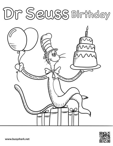 happy birthday dr seuss free printable coloring page-01 Celebrate Dr Seuss Birthday, Happy Birthday Dr Seuss, Dr Seuss Coloring Pages, Happy Birthday Dr, Dr Seuss Hat, Pikachu Coloring Page, Dr Seuss Crafts, Happy Birthday Coloring Pages, Stitch Coloring Pages